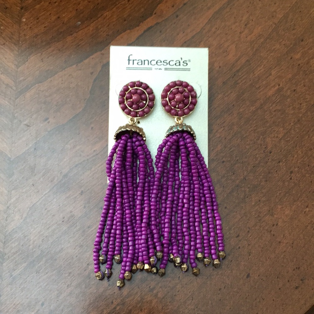 Francesca’s Purple Tassel Earrings